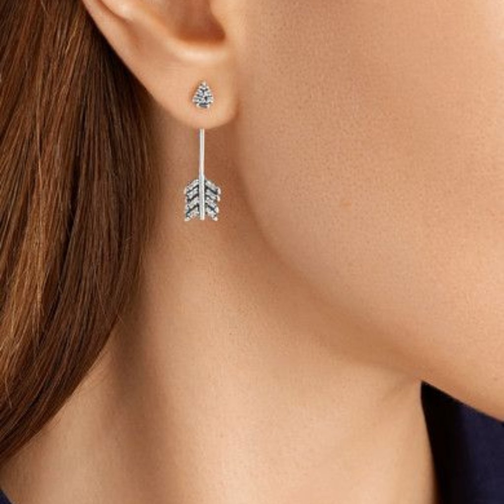 Pamela Love "Shooting Arrow" Ear Jackets With White Crystal